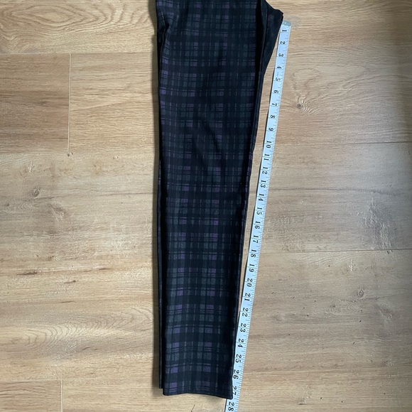 Joseph Ribkoff Plaid Skinny Pants Black Purple Zip Detail High Waist Size 8 - Picture 7 of 10